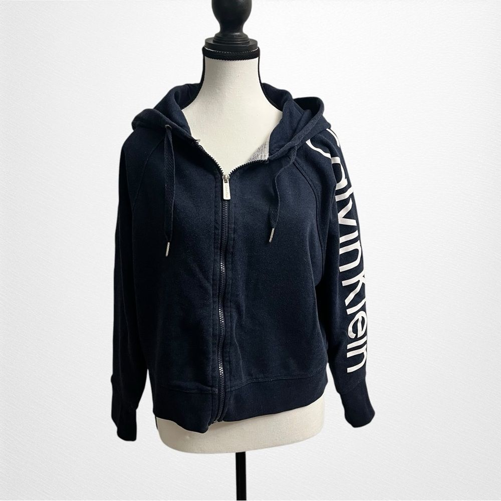Calvin Klein Performance Women's Blue Zipper Hoodie, Size Medium